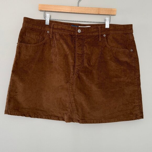 Old Navy Dresses & Skirts - Old Navy High-Rise Brown Corduroy Skirt (16)